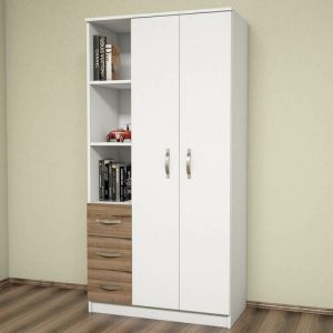 Tủ quần áo 2 cánh kèm kệ trưng bày tqa010